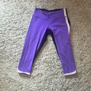 Purple white and black Lululemon leggings size 0